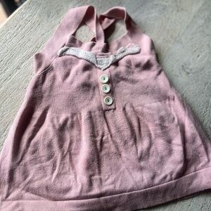 Matilda Jane Pink halter Top with Button Detail